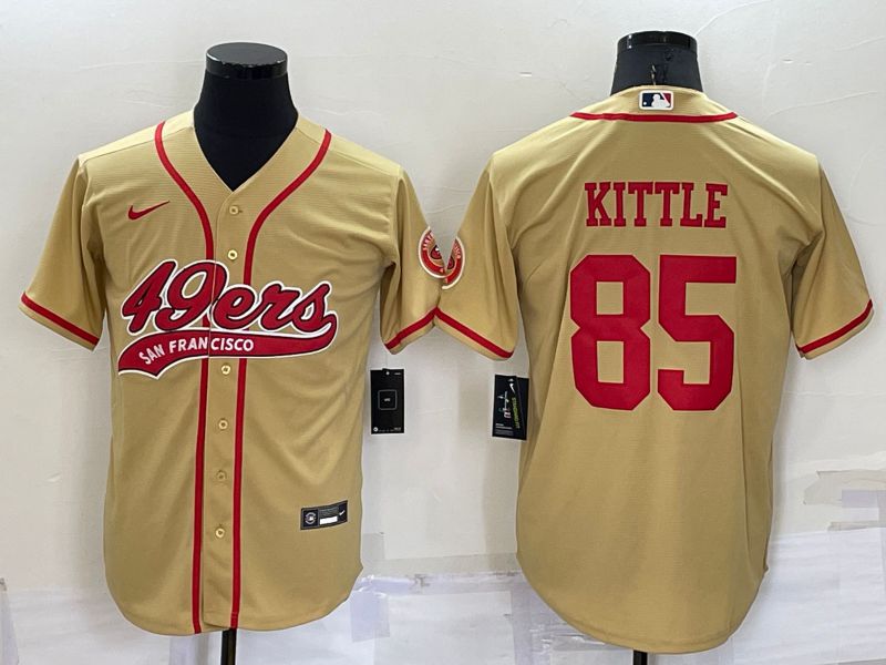 Men San Francisco 49ers #85 Kittle Yellow Nike Co branded NFL Jersey